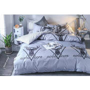 Queen Size Reindeer Grey Deer Pattern Quilt Cover Set (3PCS)