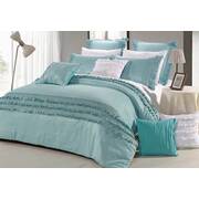 Queen Size Haze Aqua Quilt Cover Set (3PCS)