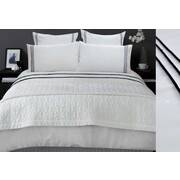 Queen Size Laura Trim White with Black stripes Quilt Cover Set (3PCS)