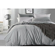 Queen Size Pewter Vintage Washed Cotton Quilt Cover Set(3PCS)