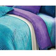 King Size Turquoise Aqua and Purple Quilt Cover Set(3PCS)