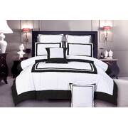 Super King Size Modern White Black Rectangle Pattern Quilt Cover Set (3PCS)