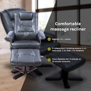 Pu Leather Massage Chair Recliner Ottoman Lounge With Remote Control