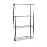 Modular Chrome Wire Storage Shelf 900 x 350 x 1800 Steel Shelving