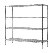 Modular Chrome Wire Storage Shelf 1500 x 600 x 1800 Steel Shelving