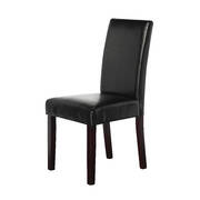 2 x PU Leather Palermo Dining Chairs High Back - Black