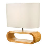 Wooden Modern Table Lamp Timber Bedside Lighting Desk Reading Light Brown White