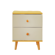 Wooden Bedside Cabinet with Two Drawers and Sturdy Legs