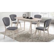 Natural Solid Rubberwood 5 Piece Dining Set 