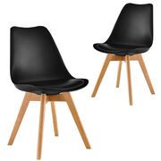 Mid-Century Design Dining Chair Set of 2-Black