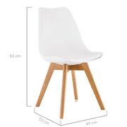 Mid-Century Design Dining Chair Set of 2-White