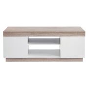 Oak and White Wooden Coffee Table