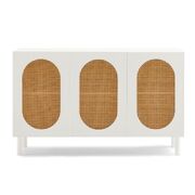 3 Door Rattan Sideboard in White