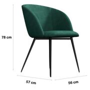 Teal Velvet Dining Chair Set of 2