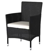 2 Seater Rattan Outdoor Balcony Set Black