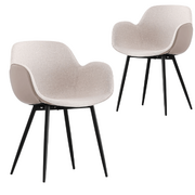 PU Fabric Dining Chair Set of 2-Light grey