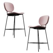 Set of 2 Velvet Dining Chairs -Blush