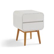 Night Stand with Push to Open Drawers-White