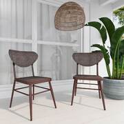 Modern Outdoor Dining Chair Set of 2-Brown