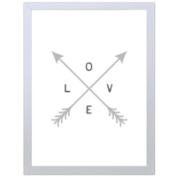 Love and Arrows (Grey, 297 x 420mm, No Frame)