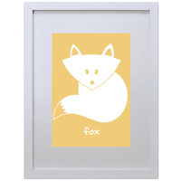 The Fox Stay Clever (Orange, 210 x 297mm, White Frame)