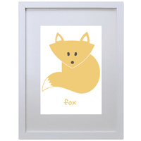 The Fox Stay Clever (White, 210 x 297mm, White Frame)