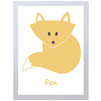 The Fox Stay Clever (White, 297 x 420mm, White Frame)