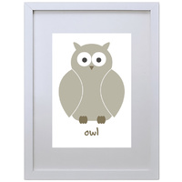 Owl (White, 210 x 297mm, No Frame)