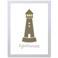 Light House (Brown, 297 x 420mm, White Frame)