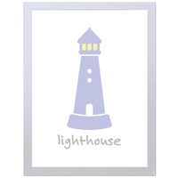 Light House (Purple, 297 x 420mm, White Frame)