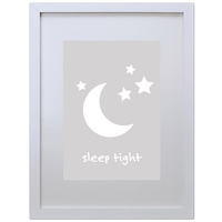 Sleep Tight (Gray, 210 x 297mm, White Frame)