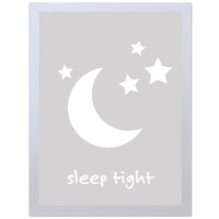 Sleep Tight (Gray, 297 x 420mm, White Frame)