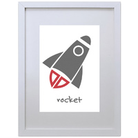 Rocket (White, 210 x 297mm, White Frame)