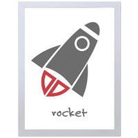 Rocket (White, 297 x 420mm, White Frame)