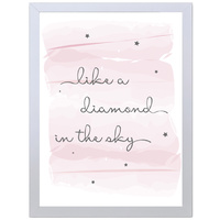 Like A Diamond In The Sky (Pink, 297 x 420mm, White Frame)