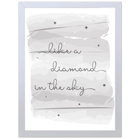 Like A Diamond In The Sky (Grey, 297 x 420mm, White Frame)