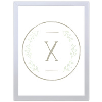 Letter X Initial (297 x 420mm, White Frame)