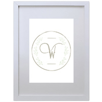 Letter W Initial (210 x 297mm, White Frame)