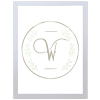 Letter W Initial (297 x 420mm, White Frame)