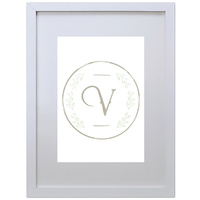 Letter V Initial (210 x 297mm, White Frame)