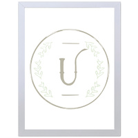 Letter U Initial (297 x 420mm, White Frame)