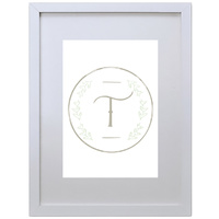 Letter T Initial (210 x 297mm, White Frame)