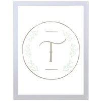 Letter T Initial (297 x 420mm, White Frame)