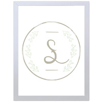 Letter S Initial (297 x 420mm, White Frame)