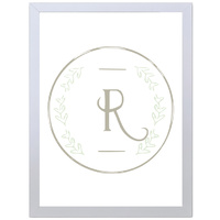 Letter R Initial (297 x 420mm, White Frame)