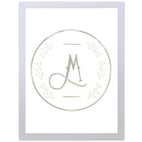 Letter M Initial (297 x 420mm, White Frame)