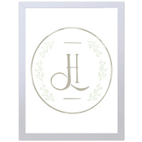 Letter H Initial (297 x 420mm, White Frame)