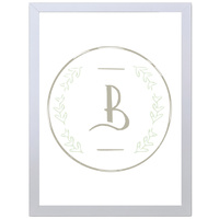 Letter B Initial (297 x 420mm, White Frame)