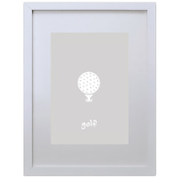 Golf (Gray, 210 x 297mm, White Frame)