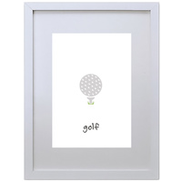 Golf (White, 210 x 297mm, White Frame)